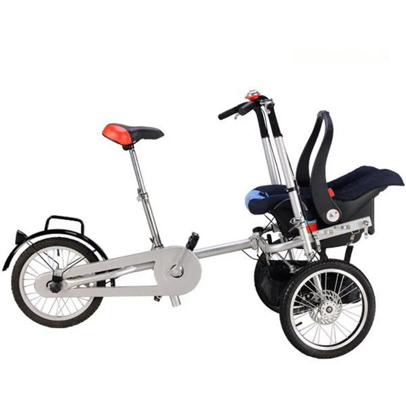Футболки для мамы и ребенка newboretricycle коляска детский велосипед, складывающаяся коляска младенцев коляска 3 колеса совместима с автомобильным сидением красный