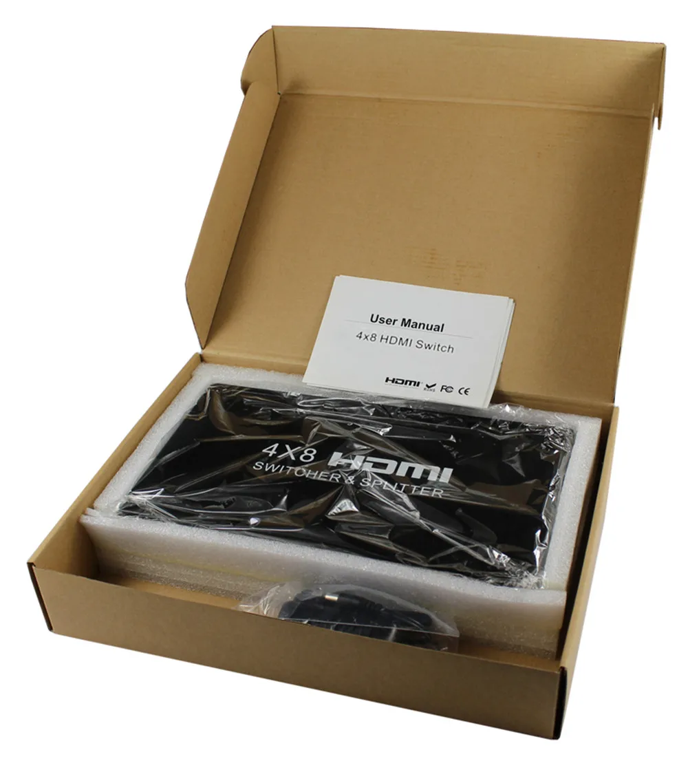 HDMI матричный коммутатор 4 в 8 выход 4*8 HD матрица ТВ видео 4K2K3D|KVM-переключатели| |