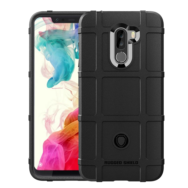 Dulcii for Xiaomi Pocophone F1 cover Armor Anti-shock Square Grid Texture Soft TPU Cover F1/Poco case |