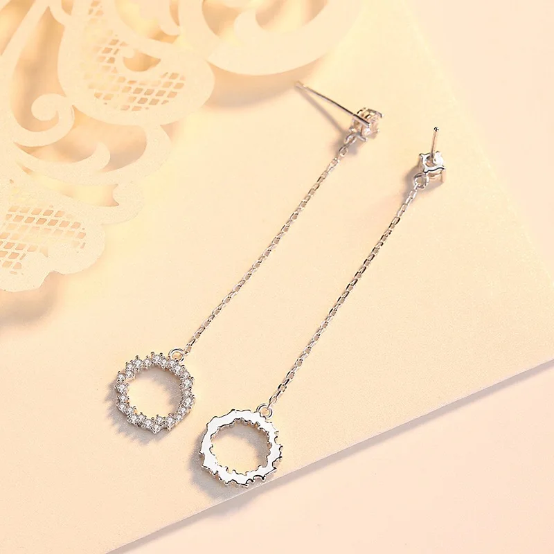 925 серебряные серьги и Корейская лента с буровой линией уха геометрические