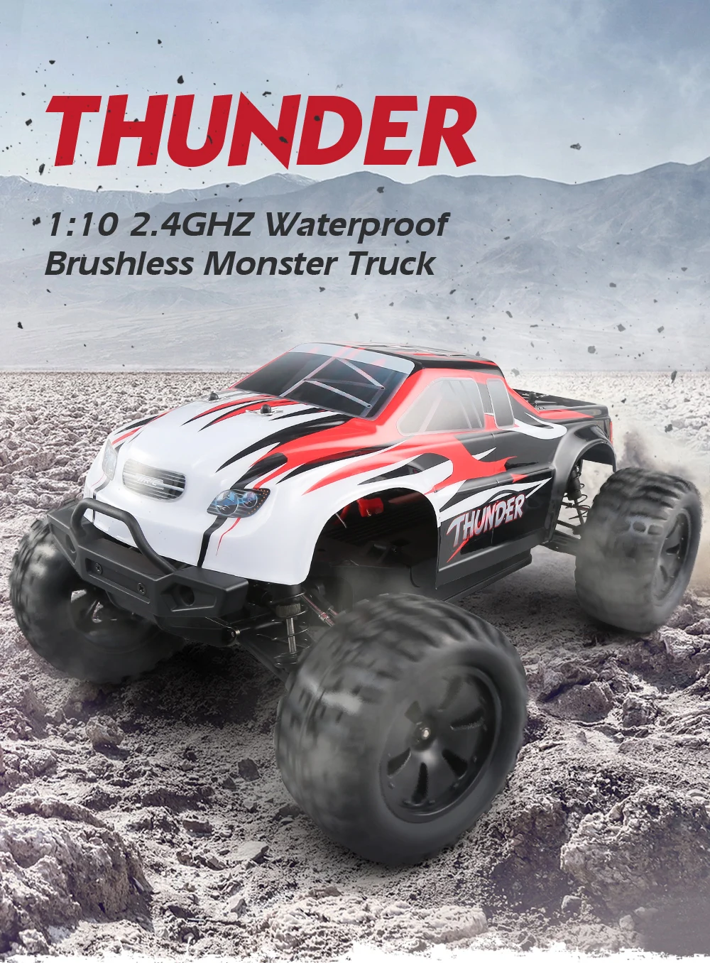 JJRC Q48 1/10 2,4 ГГц бесщеточный грузовик большая ножка внедорожный альпинистский автомобиль 70 км/ч 15 минут время гонок водонепроницаемый монстр грузовик