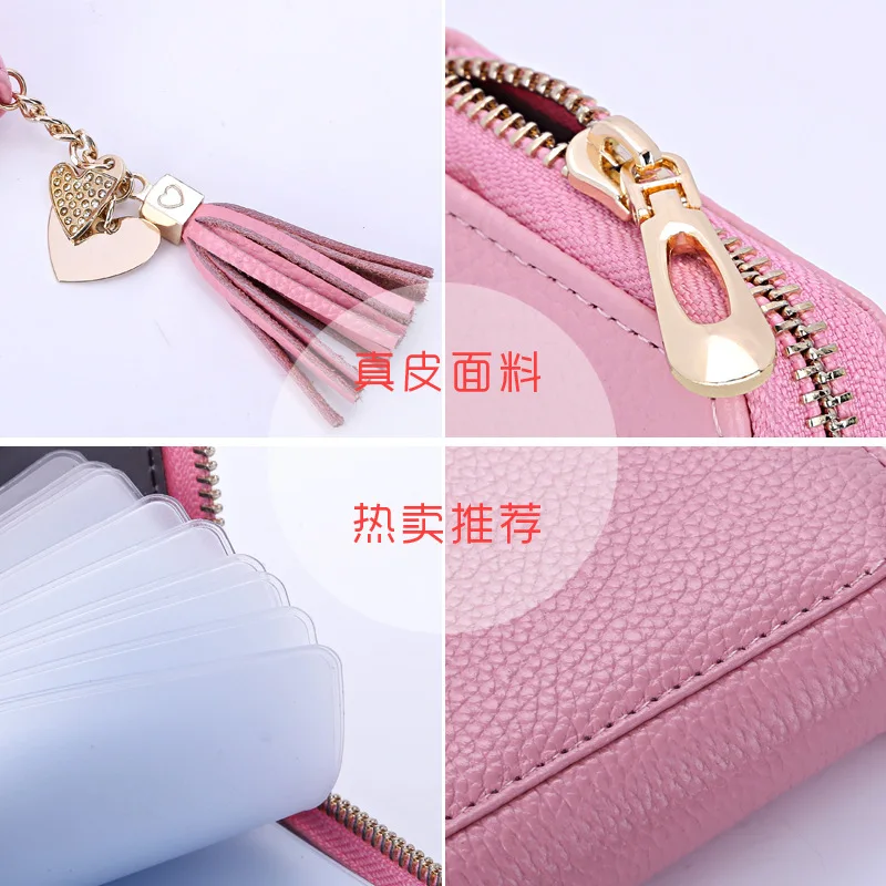 Pink Women Credit ID Card Holder Case Extendable Business Bank Cards Bag Wallet Coin Purse Carteira Mujer Tarjetero images - 6