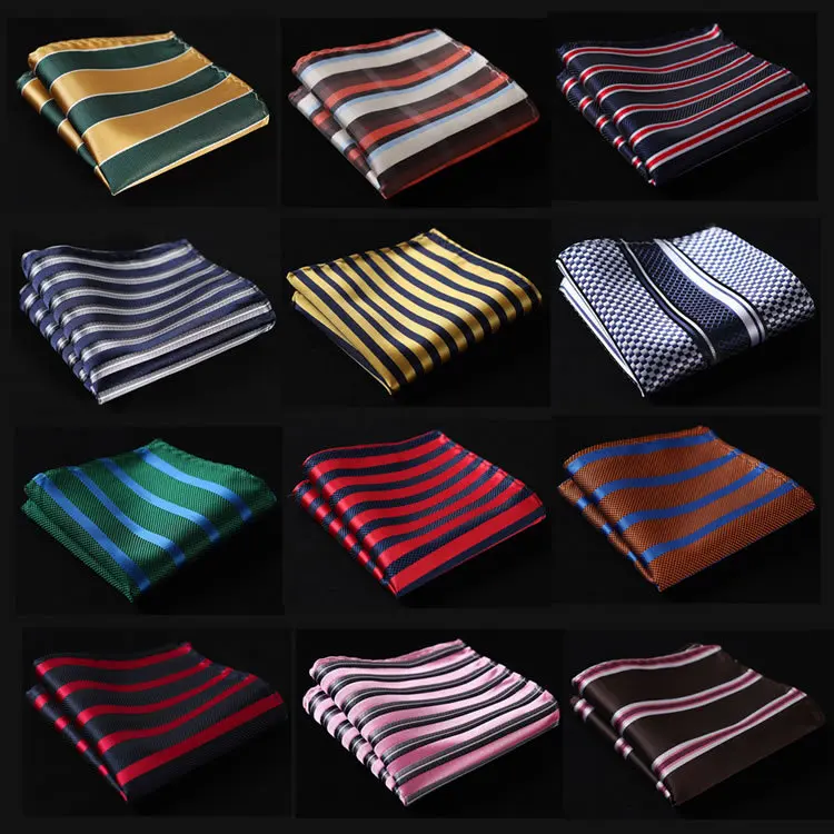 SC полосатый Мужской Шелковый Атласный Карманный квадратный жаккардовый тканый