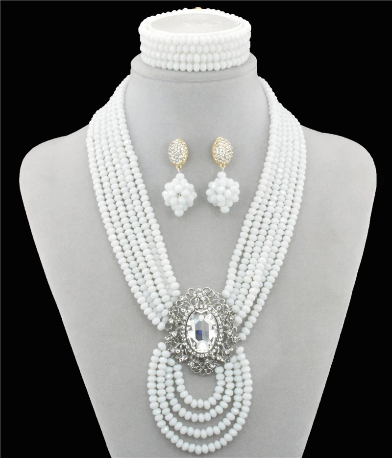 Набор ювелирных изделий из африканских бусин 2016 ожерелье/серьги для женщин на