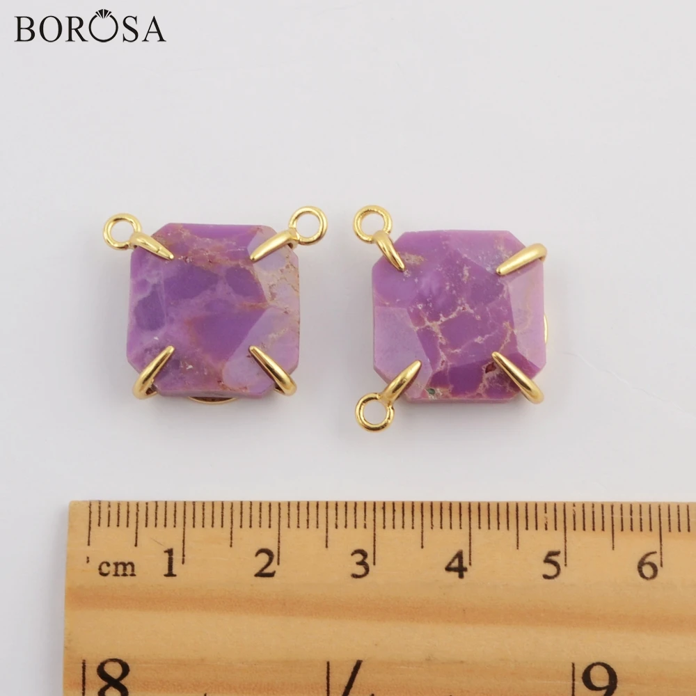 BOROSA 5/10 шт. Квадратные золотые когти соединители из мусковита сахарного сплава