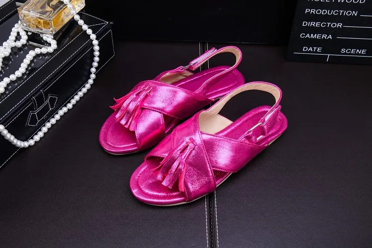 Высокое качество Большие размеры US3 17 Повседневные женские босоножки на