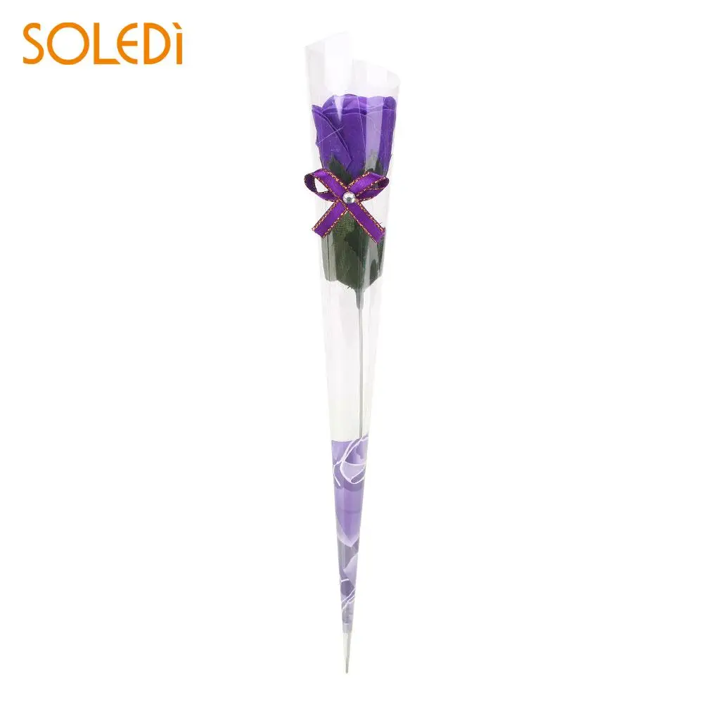 purple 5 цветов, Цветочный декор, мыло, роза, искусственный цветок, подарок, орнамент, ресторан, опора, красивое украшение, цветной - Цвет: purple
