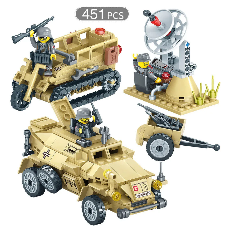 Творческие строительные блоки игрушки для детей DIY подарок KAZI рисунок WW2