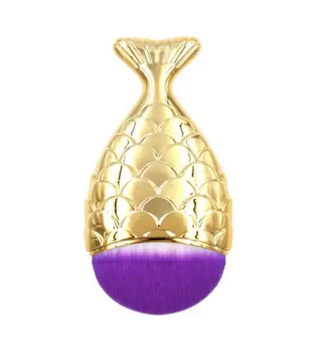 Gold Кисть для макияжа русалки unicornio Fish Scale Румяна Косметическая Нижняя щетка пудра волоконная основа для волос набор кистей для макияжа и наборы - Handle Color: Gold