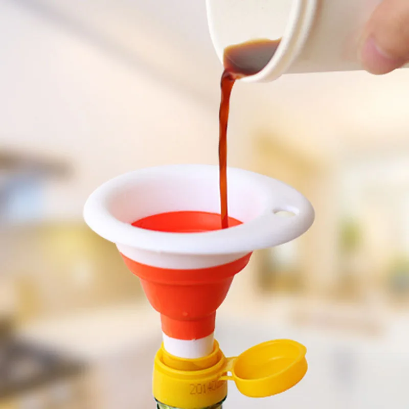 New kitchen silicone mini collapsible gel funnel portable hopper cooking gadgets accessories | Дом и сад