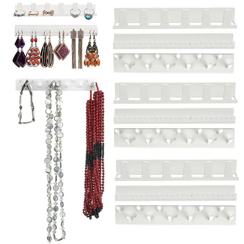 

OPPOHERE Jewelry Display Hanging Earring Necklace Ring Hanger Holder Rack Sticky Hooks 9X