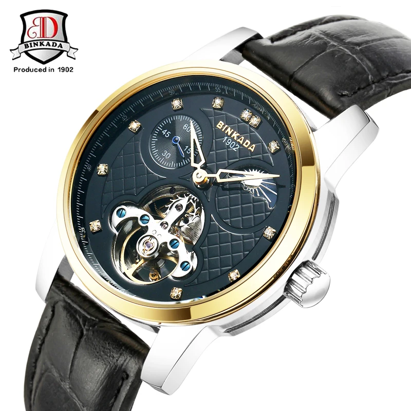 2019 BINKADA мужские часы новые модные брендовые автоматические механические с ветром