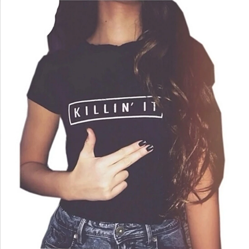 Killin It 2019 модная уличная одежда женская футболка топы в стиле Харадзюку белая