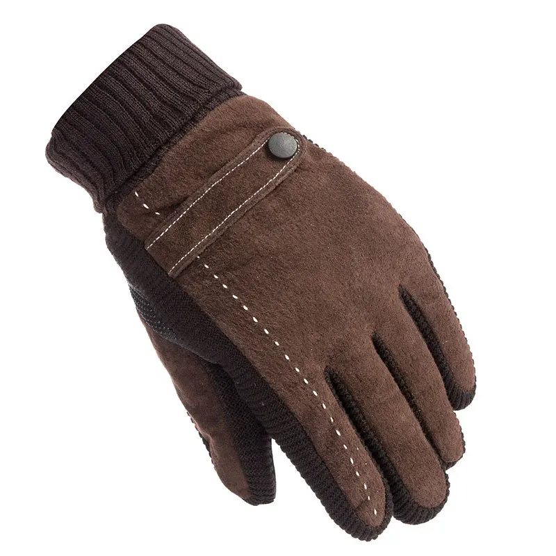 

Motorcycle winter warm leather gloves men plus velvet thickening non-slip outdoor sports riding driving warm gloves motocross