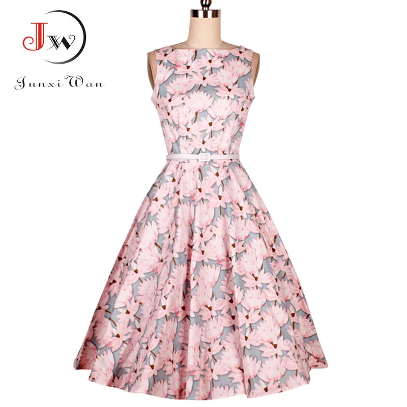 Женское Ретро винтажное платье Одри Хепберн Элегантная туника Vestidos 1950 s 60