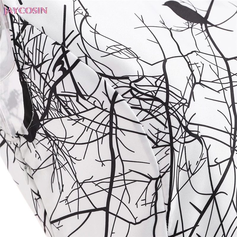 Женское платье в стиле ретро JAYCOSIN летнее без рукавов с поясом виде птицы подарок