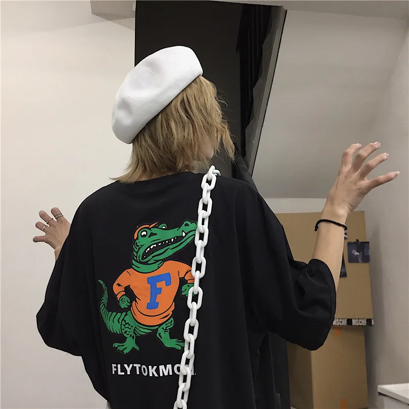 YouGeMan Harajuku уличной хип-хоп футболка для женская одежда 2019 летний корейский Ulzzang