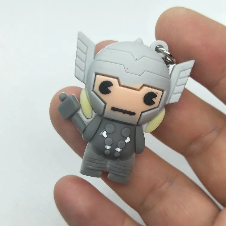 Marvel Супермен Бэтмен 3D ПВХ брелок Капитан Америка Железный человек паук Тор чудо женщина Забавный милый кулон брелок Llaveros - Color: 7