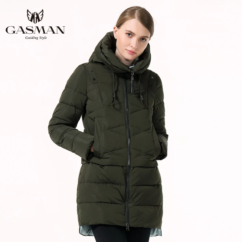 GASMAN 2019 модный женский пуховик Теплый Женская Парка Средней Длинны Зимняя Куртка