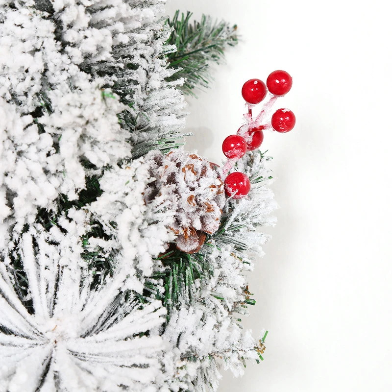 

New Christmas Wreath Snow Frost Artificial Hanging Decor Wreath For Christmas Decor