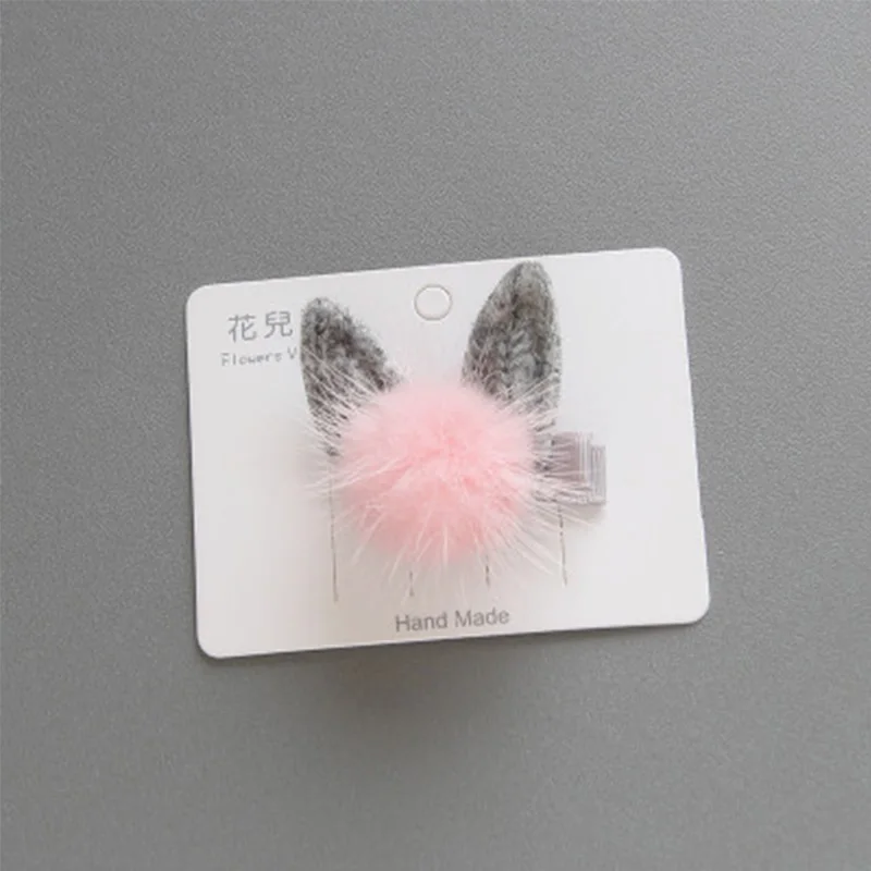 Hair Clip 8 1 шт., резинка для волос с кроличьими ушками, эластичная резинка, плюшевые шарики, заколки для волос, кошачьи ушки, детские головные уборы с жемчугом для девочек, детские аксессуары - Цвет: Hair Clip 8