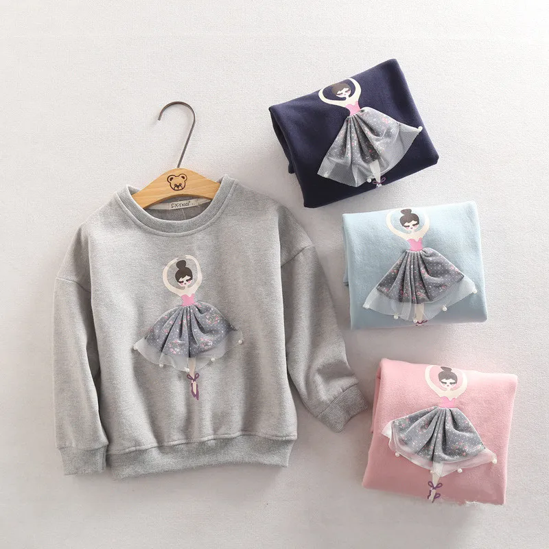 Топы для маленьких девочек Детские футболки с длинными рукавами Коллекция 2017