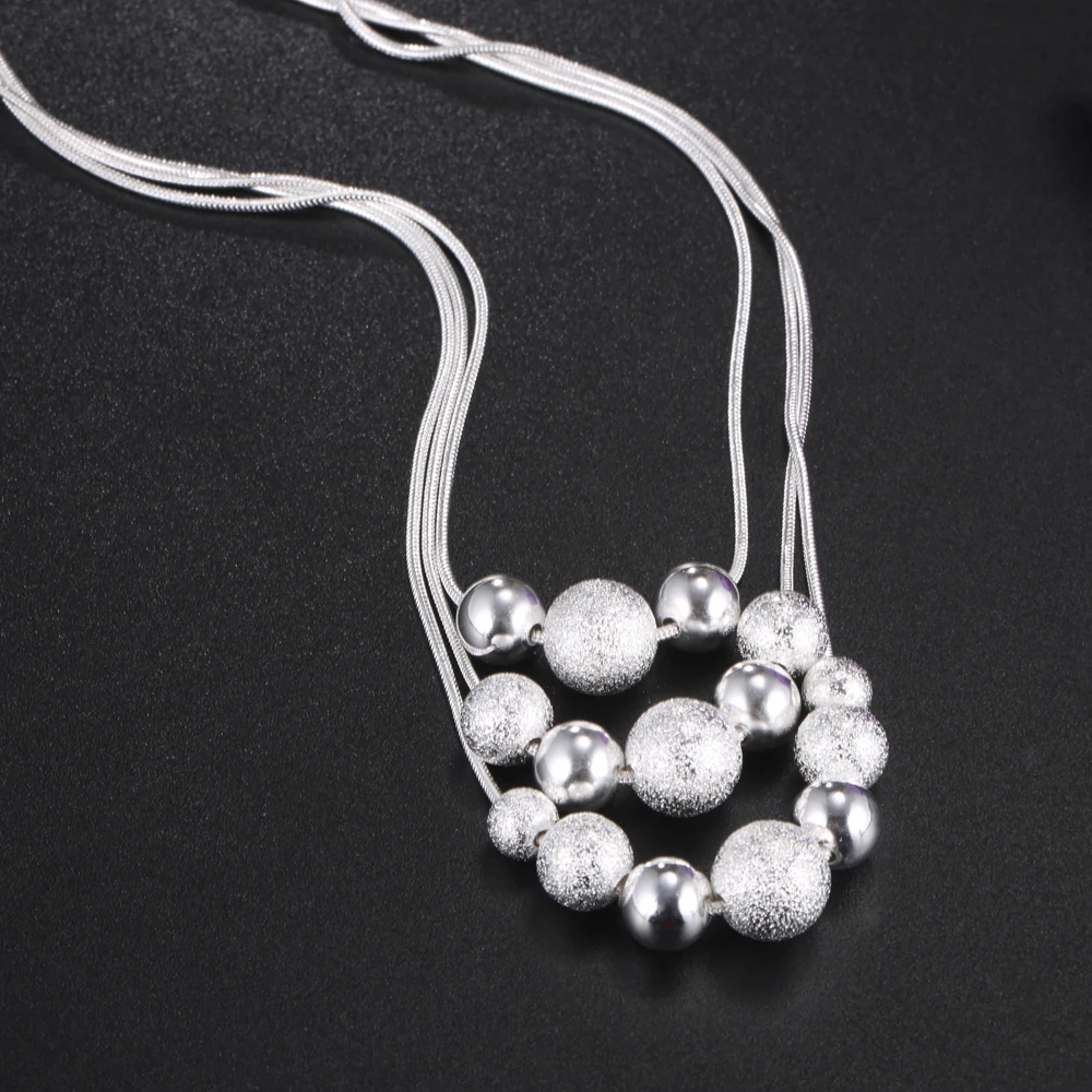 Женское колье из серебра 925 пробы с маленьким шариком | Украшения и аксессуары