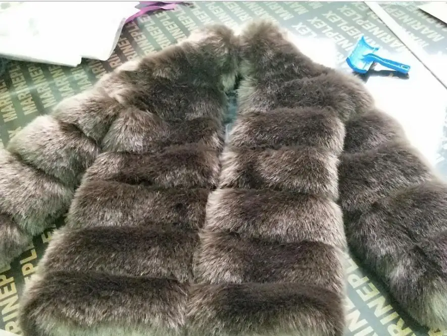 S-3XL размера плюс, зимняя новинка, модный бренд, искусственный Лисий мех, куртка для женщин, хорошее качество, толстое теплое пальто из искусственного меха, wj1635, Прямая поставка