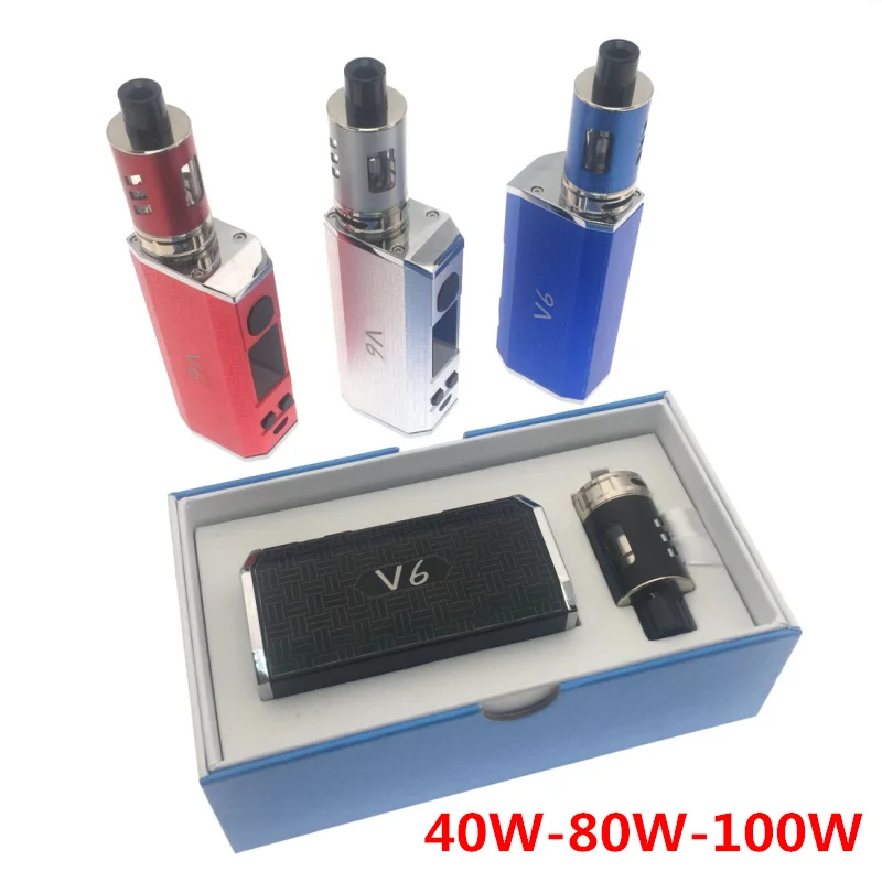 V6 вейп комплект электронной сигареты со встроенным аккумулятором 40W 80W 100W