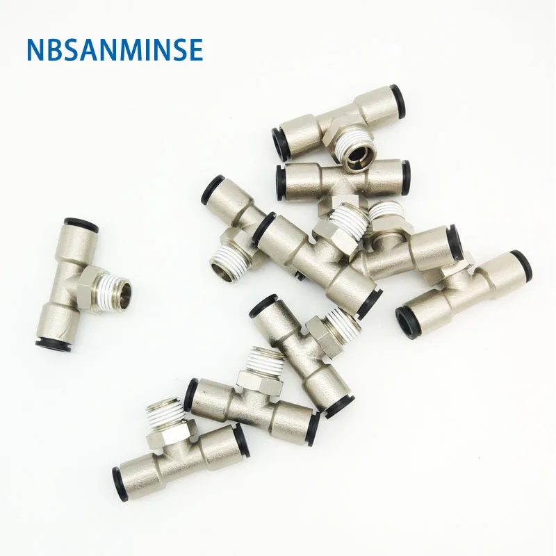 NBSANMINSE 10 шт./лот PBP M5 1/8 1/4 3/8 1/2 латунный фитинг с пластиковой втулкой