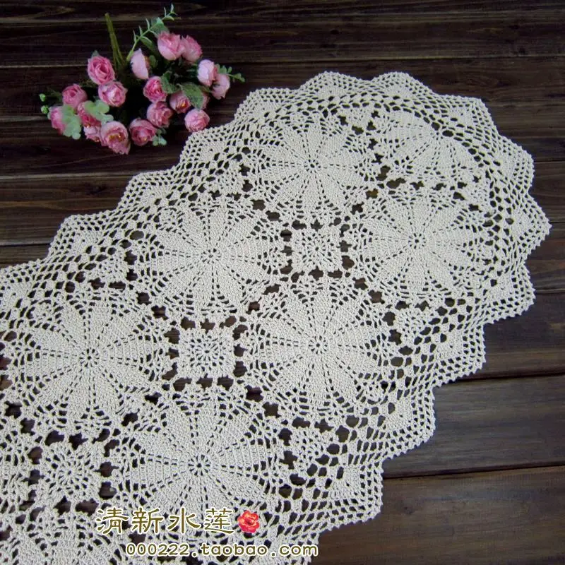 Красивый настольный коврик ручной работы в французском стиле 100% хлопок бежевая