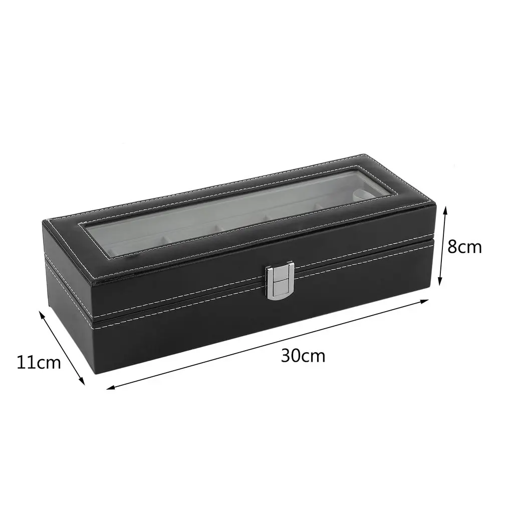 

Luxury PU Leather 6 Grids Watch Winder Boxes Storage Watch Case Classical Gift Jewelry Display Holder Casket