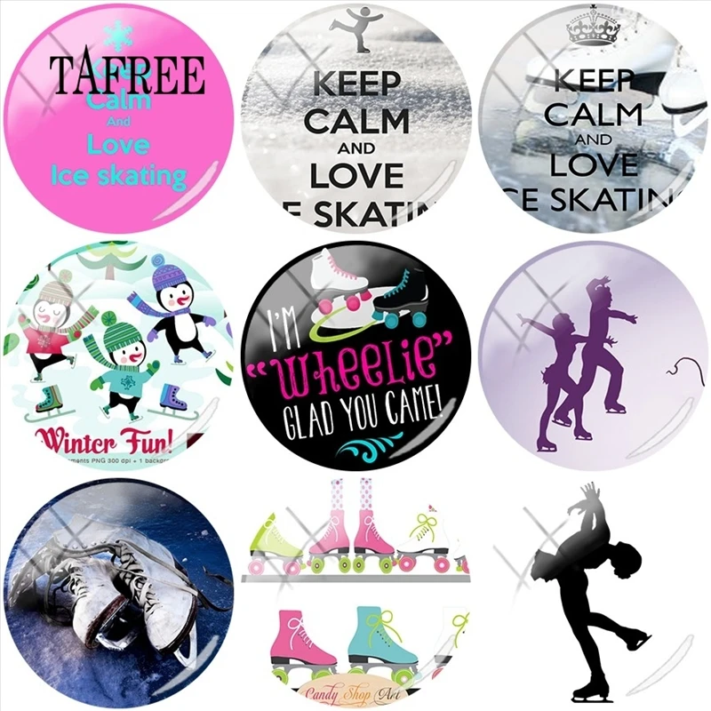 Круглая стеклянная подвеска TAFREE для катания на коньках кабошон с надписью Keep Calm