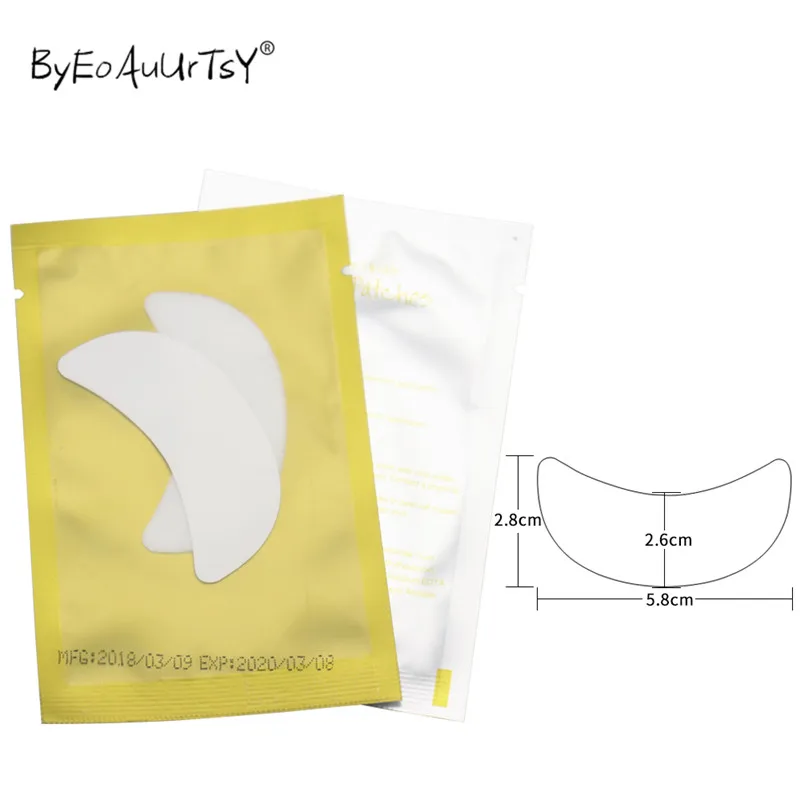200pairs/lot Eye Paper Patches Eyelash Under Pads Lint Free Lash Tips Gel Extension for Grafted Makeup Stickers | Красота и здоровье