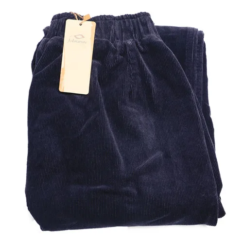 navy blue Женские шаровары в винтажном стиле; повседневные плотные теплые свободные хлопковые брюки со складками с эластичной резинкой на талии; OUC2426 - Цвет: navy blue