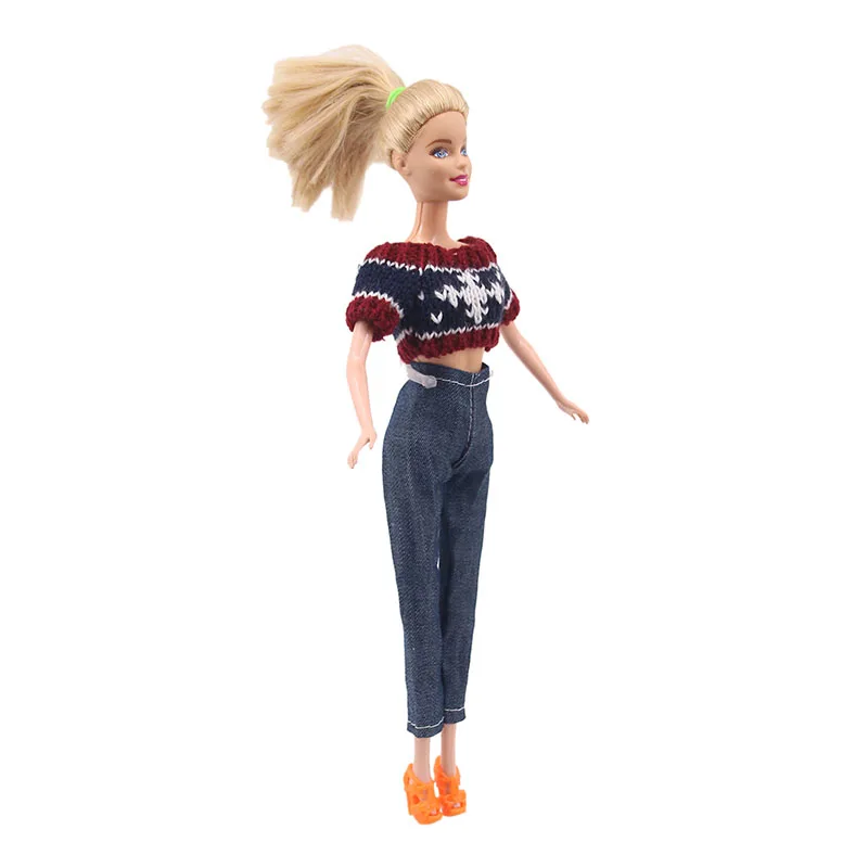 LUCKDOLL 15 Стиль 1 комплект одежды = свитер+ джинсы для BJD 30 см 1/6 Blyth куклы Barbiees одежда, игрушки для девочек, поколение, подарок на день рождения