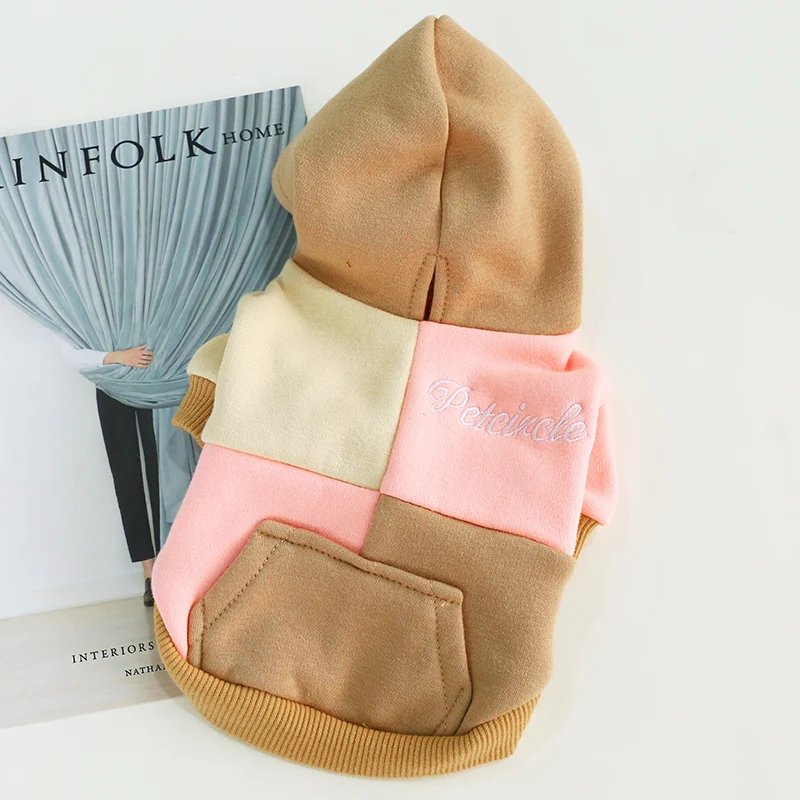 2019 одежда для домашних животных пальто с цветными блоками весенние хлопковые