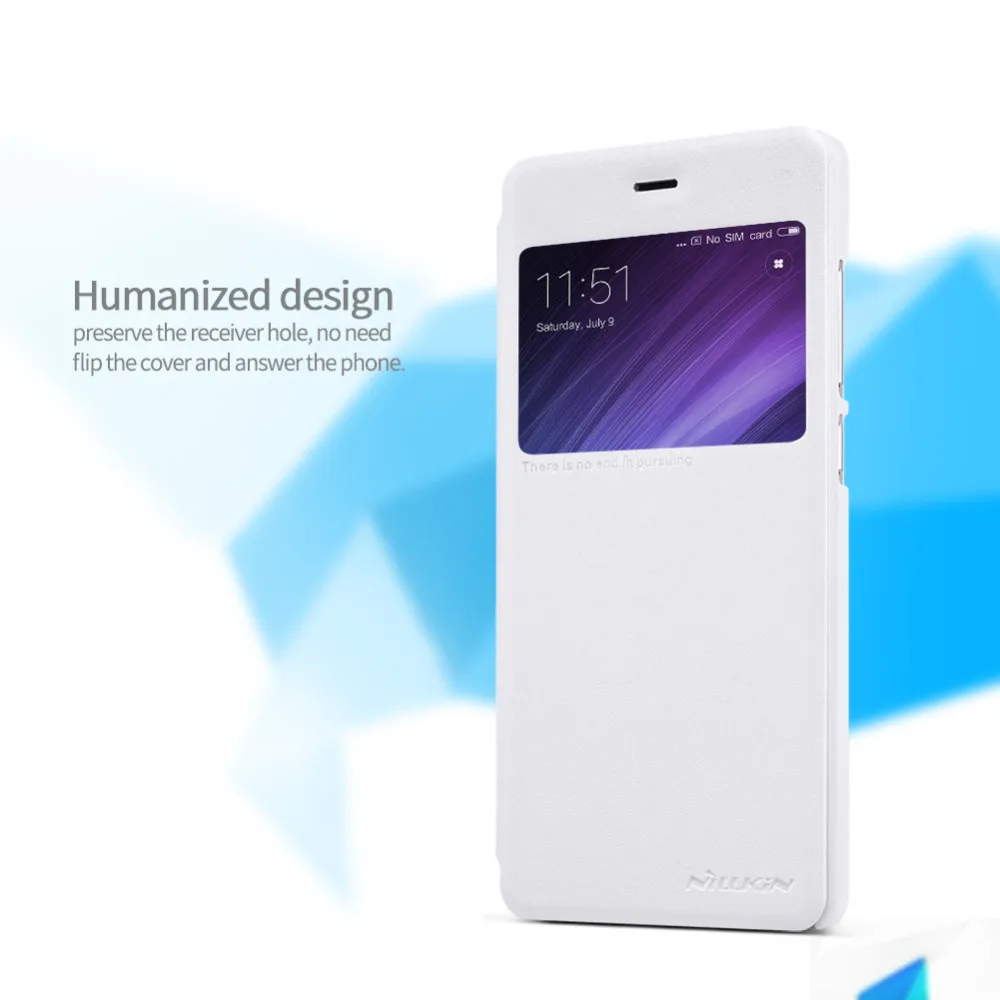 Флип-чехол для Redmi 4 Nillkin с выдолбленным окошком кожа+ PC защитный чехол для телефона Xiaomi Redmi4