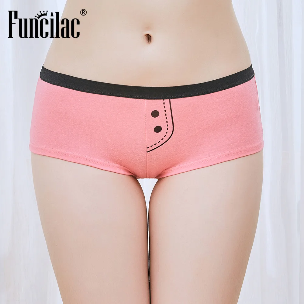 FUNCILAC женское нижнее белье шорты для женщин сексуальные хлопковые трусики с