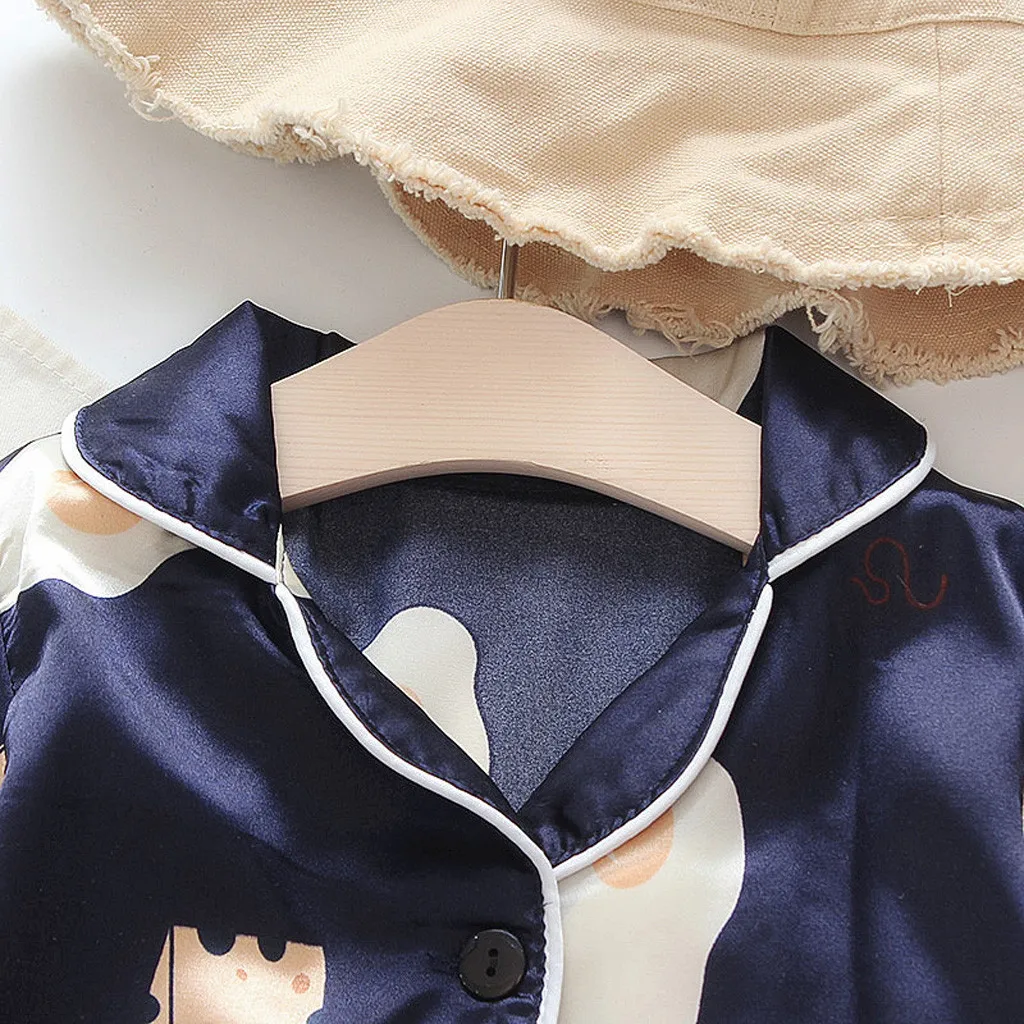 Пижамы для малышей детей мультяшная Пижама маленьких мальчиков и девочек одежда