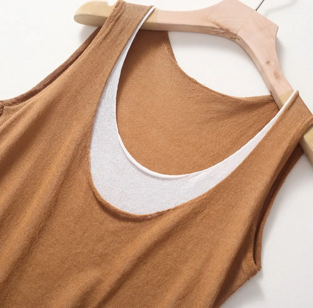 Женский трикотажный топ с v-образным вырезом повседневный из 2 предметов летний |