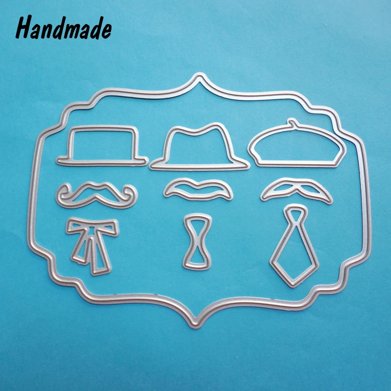 10pcs Metal Steel Cartoon Hat Beard Bow Tie Cutting Dies Stencil For DIY Scrapbooking Decorative Craft Photo Album Embossing | Дом и сад