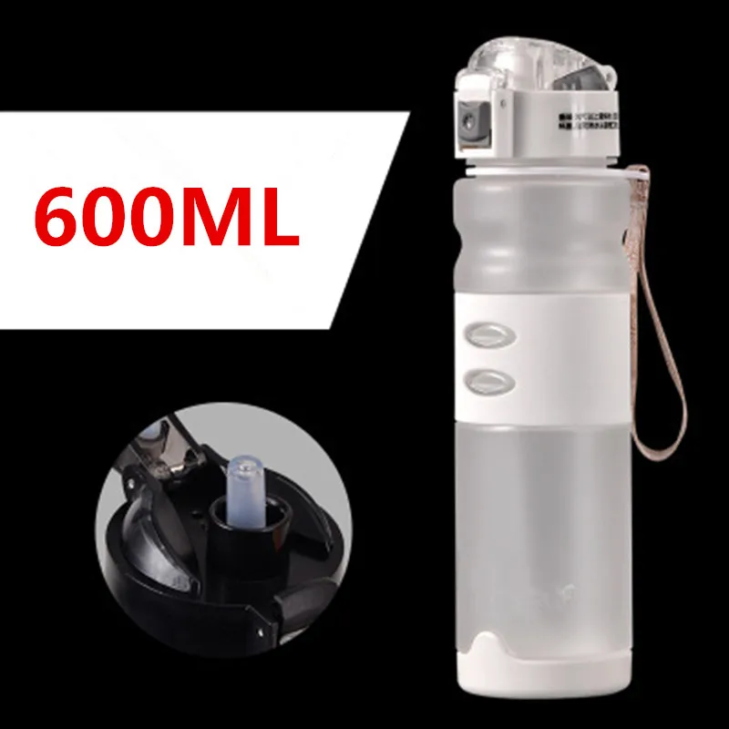 Bpa free portable sports plastic water bottles kids outdoor leak-proof straw detachable Drink bottle For Sports camping hiking - Цвет: Белый