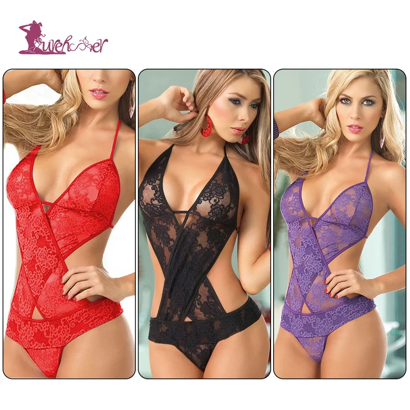 Lurehooker кружева Babydolls Эротическое нижнее белье сексуальное ночное белье Глубокий костюм с v-образным вырезом без спинки комплект пижамы