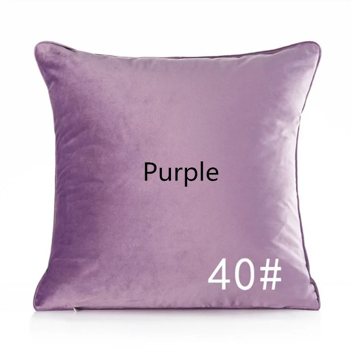 Purple No. 40 Модный мягкий Чехол на подушку, Бархатный Чехол на подушку для гостиной, дивана 45*45, кресло, кровать, домашний декор, домашний декор, 30, 50, 60 - Цвет: Purple No. 40