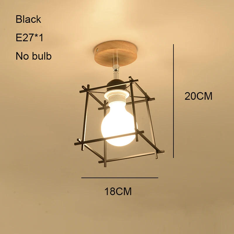 06 No bulb Винтажные промышленные светодиодные потолочные светильники деревянные Хрустальные потолочные лампы заподлицо лампа с плафоном для гостиной спальни коридора прохода - Цвет корпуса: 06 No bulb