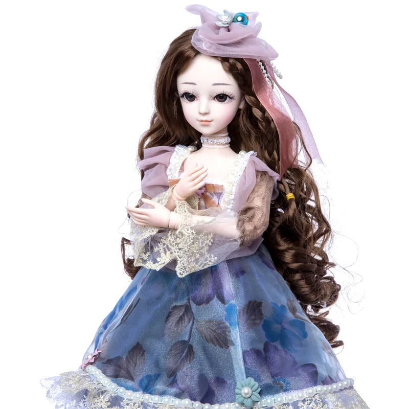 Принцесса Анна 1/3 60 см BJD кукла DIY Мода парик кукла одета принцесса кукла девочка игрушки - Цвет: Белый