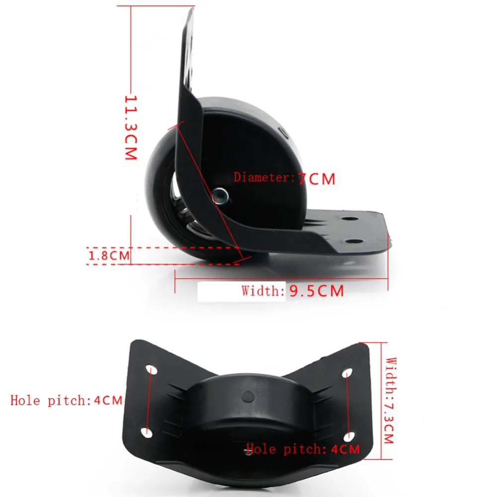 Один комплект заменяемых колес для чемодана GUGULUZA, черного цвета, направленного типа D034.