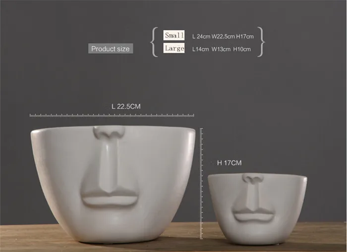Ручная работа креативная белая керамическая ваза для лица человека Современная