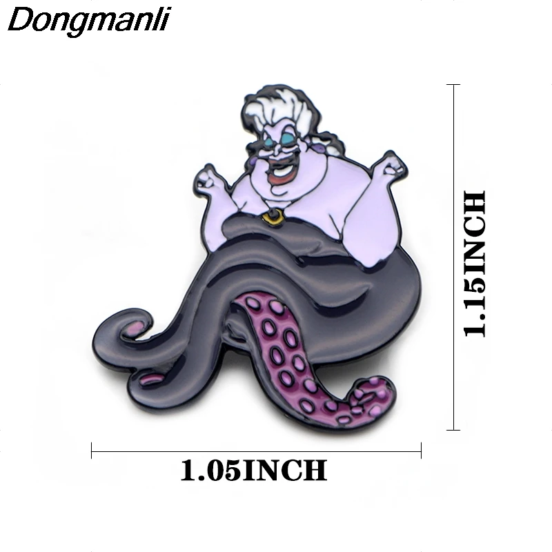 P3865 Dongmanli модные забавные Осьминог Симпатичные Урсула металлические эмалированные броши и коллекция булавок Нагрудный значок воротник ювелирные изделия